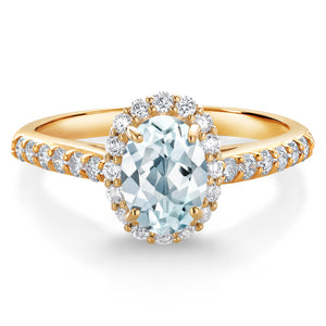 Aquamarine - March_5_Ring in 10K Yellow Gold