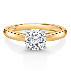 White Moissanite - April_7_Ring in 10K Two Tone Gold