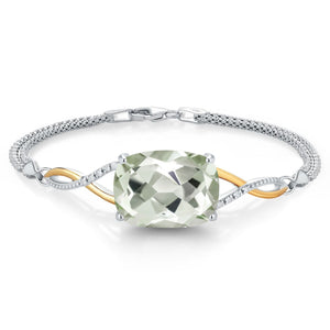 Lab Grown Diamond_Bracelet in 925 Sterling Silver and 10K Yellow Gold