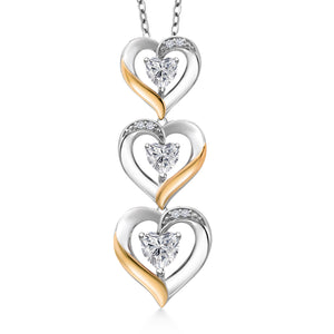 Pendant in 925 Sterling Silver and 10K Yellow Gold