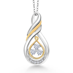 Pendant in 925 Sterling Silver and 10K Yellow Gold
