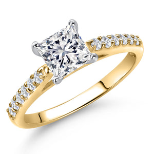 White Lab Grown Diamond - April_5_Ring in 10K Two Tone Gold