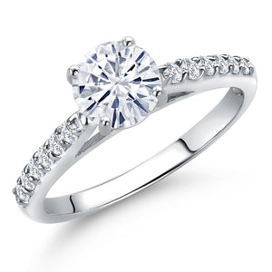 White Moissanite - April_Ring in 10K White Gold