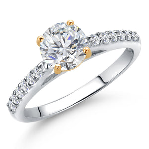 Ring in 925 Sterling Silver and 10K Yellow Gold