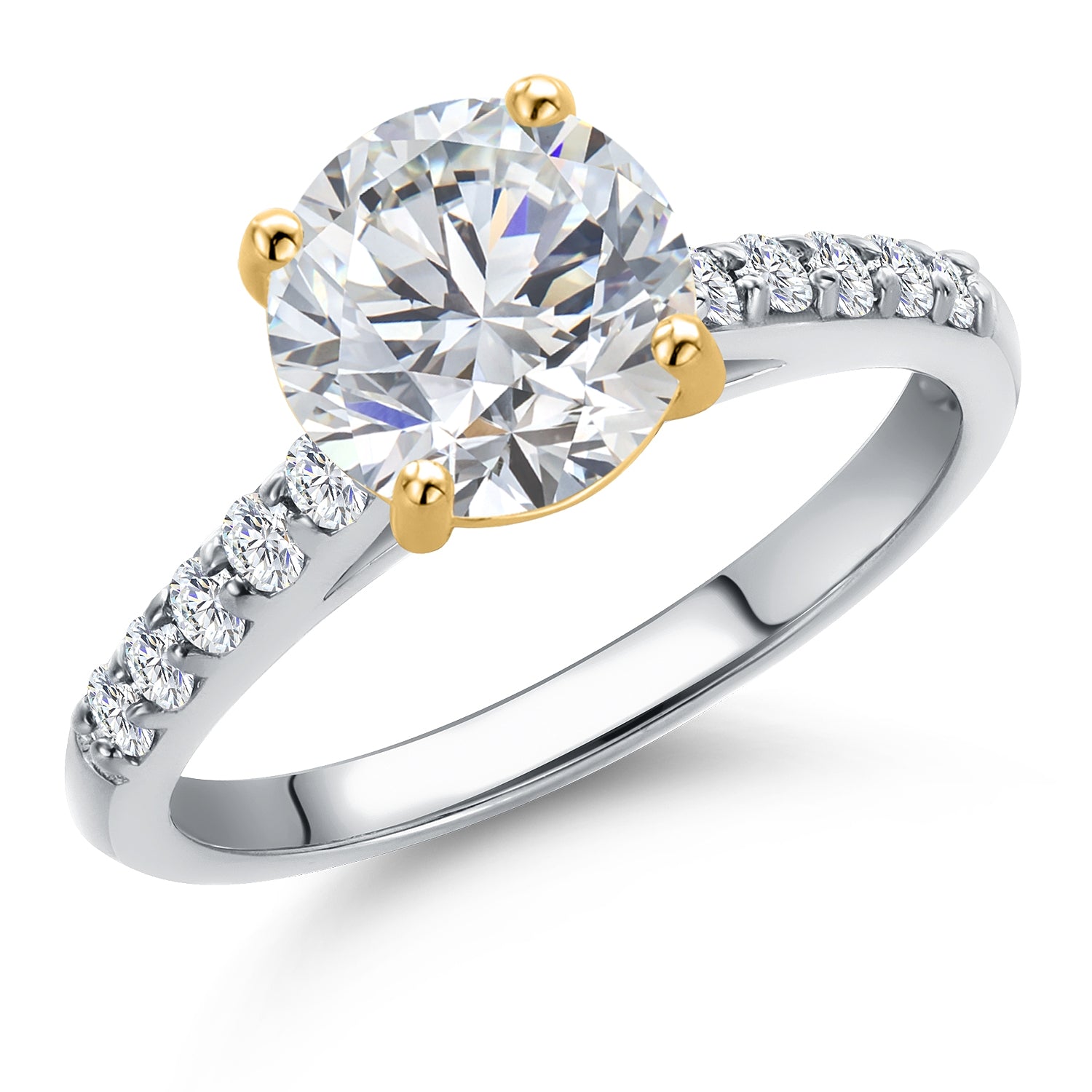 10K Two Tone Gold IGI Certified Lab Grown Diamond Engagement Ring For