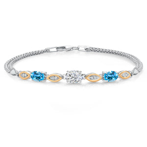 Bracelet in 925 Sterling Silver and 10K Yellow Gold