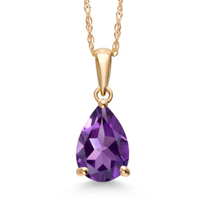 Amethyst - February_Pendant in 14K Yellow Gold