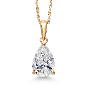 White Lab Grown Diamond - April_Pendant in 14K Yellow Gold
