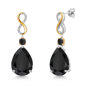 Earrings in 925 Sterling Silver and 10K Yellow Gold