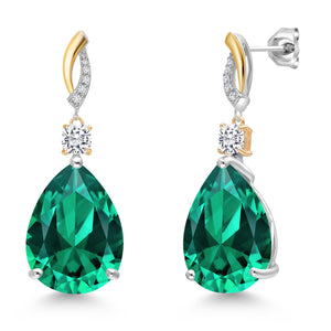 Earrings in 925 Sterling Silver and 10K Yellow Gold