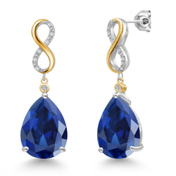 Earrings in 925 Sterling Silver and 10K Yellow Gold