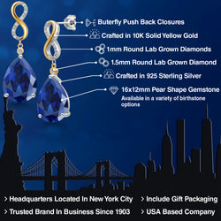 Earrings in 925 Sterling Silver and 10K Yellow Gold