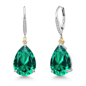 Earrings in 925 Sterling Silver and 10K Yellow Gold