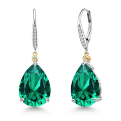 Earrings in 925 Sterling Silver and 10K Yellow Gold