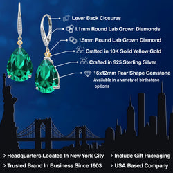 Earrings in 925 Sterling Silver and 10K Yellow Gold