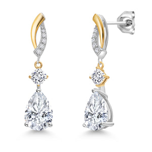 Earrings in 925 Sterling Silver and 10K Yellow Gold