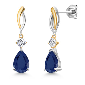 Earrings in 925 Sterling Silver and 10K Yellow Gold
