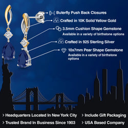 Earrings in 925 Sterling Silver and 10K Yellow Gold