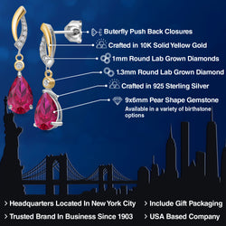 Earrings in 925 Sterling Silver and 10K Yellow Gold