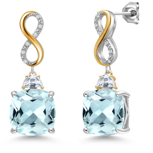 Earrings in 925 Sterling Silver and 10K Yellow Gold