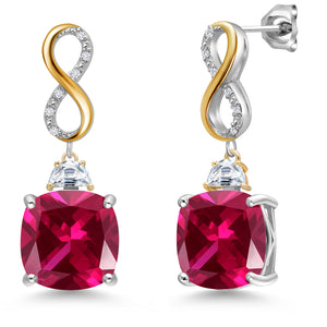 Earrings in 925 Sterling Silver and 10K Yellow Gold