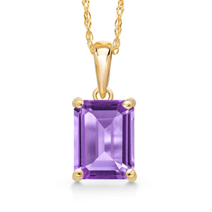 Amethyst - February_Pendant in 14K Yellow Gold