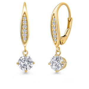 White Lab Grown Diamond - April_Earrings in 10K Yellow Gold