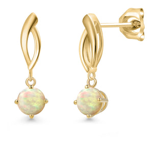 Ethiopian Opal - October_Earrings in 10K Yellow Gold