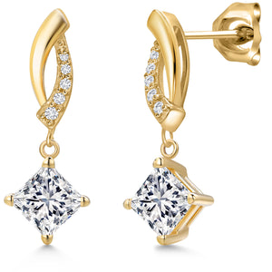 White Lab Grown Diamond - April_Earrings in 10K Yellow Gold