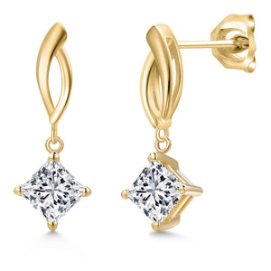White Lab Grown Diamond - April_Earrings in 10K Yellow Gold