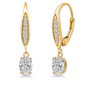 White Lab Grown Diamond - April_Earrings in 10K Yellow Gold