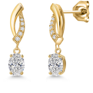 White Lab Grown Diamond - April_Earrings in 10K Yellow Gold