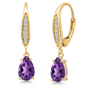 Amethyst - February_Earrings in 10K Yellow Gold