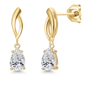 White Lab Grown Diamond - April_Earrings in 10K Yellow Gold