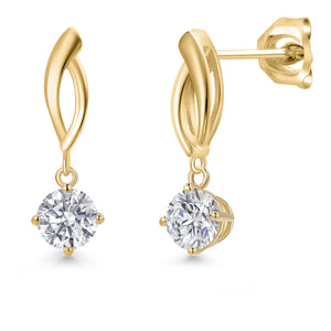 White Lab Grown Diamond - April_Earrings in 10K Yellow Gold