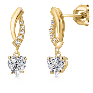 White Lab Grown Diamond - April_Earrings in 10K Yellow Gold