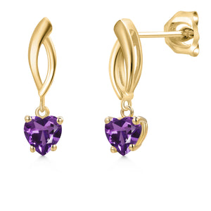 Amethyst - February_Earrings in 10K Yellow Gold