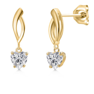 White Lab Grown Diamond - April_Earrings in 10K Yellow Gold