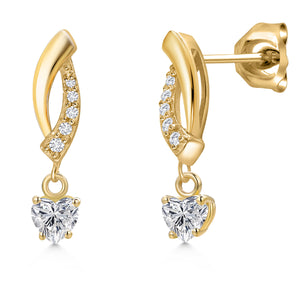 White Lab Grown Diamond - April_Earrings in 10K Yellow Gold