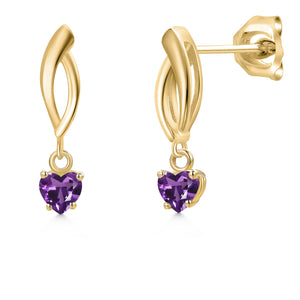 Amethyst - February_Earrings in 10K Yellow Gold