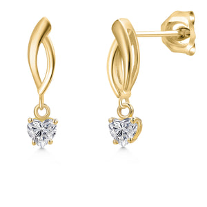 White Lab Grown Diamond - April_Earrings in 10K Yellow Gold