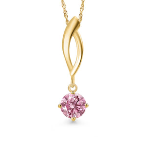 Pink Lab Grown Diamond - April_Pendant in 10K Yellow Gold