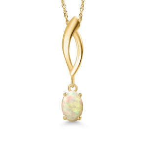 Ethiopian Opal - October_Pendant in 10K Yellow Gold