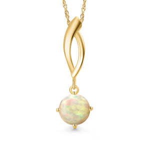 Ethiopian Opal - October_Pendant in 10K Yellow Gold