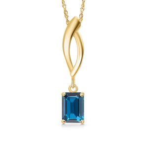 London Blue Topaz - November_Pendant in 10K Yellow Gold