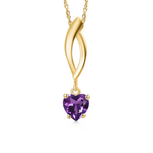 Amethyst - February_Pendant in 10K Yellow Gold