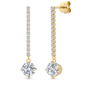 White Lab Grown Diamond - April_Earrings in 14K Yellow Gold