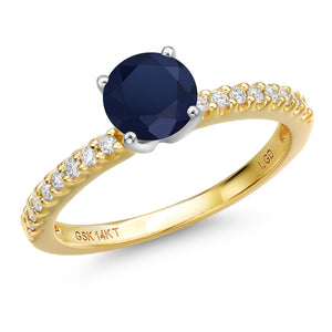 Blue Sapphire - September_5_Ring in 14K Two Tone Gold