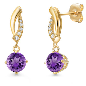 Amethyst - February_Earrings in 14K Yellow Gold