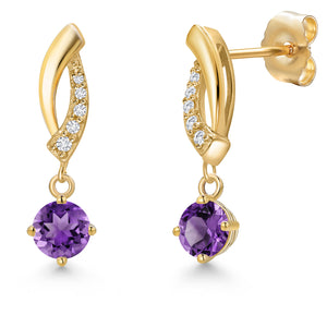 Amethyst - February_Earrings in 14K Yellow Gold